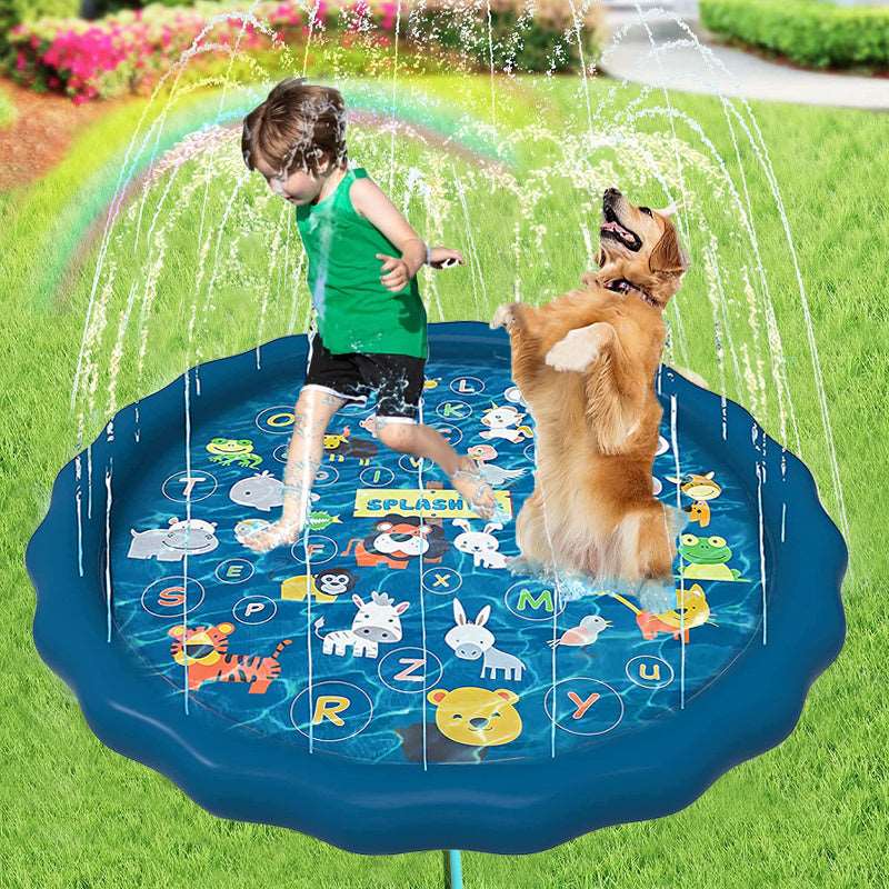 100/170 CM Children Pet Water Mat Summer Beach Inflatable Water Spray Pad Lawn Swimming Pool Mat Pet Sprinkler Outdoor Game Toy Doba